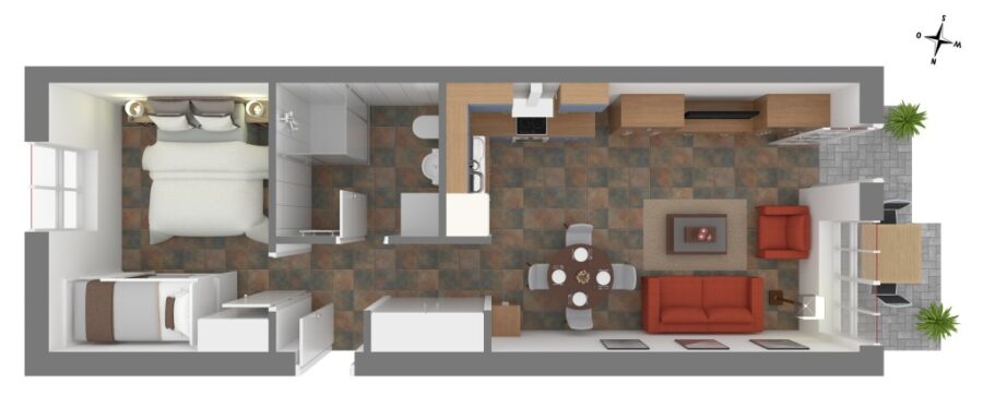 18347 Ostseebad Wustrow, Eigentumswohnung zum Kauf | Grundriss 3D | Reiser Immobilien