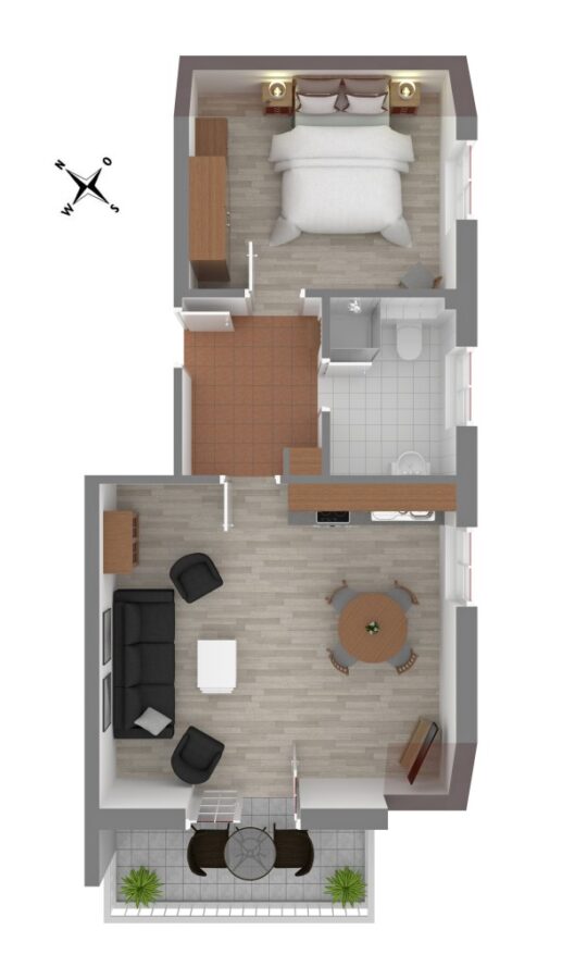 18375 Ostseebad Prerow, Ferienwohnung zum Kauf | Grundriss 3D_WE 17 | Reiser Immobilien