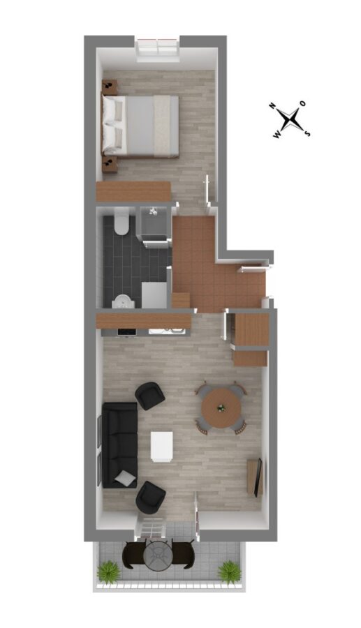 18375 Ostseebad Prerow, Ferienwohnung zum Kauf | Grundriss 3D | Reiser Immobilien